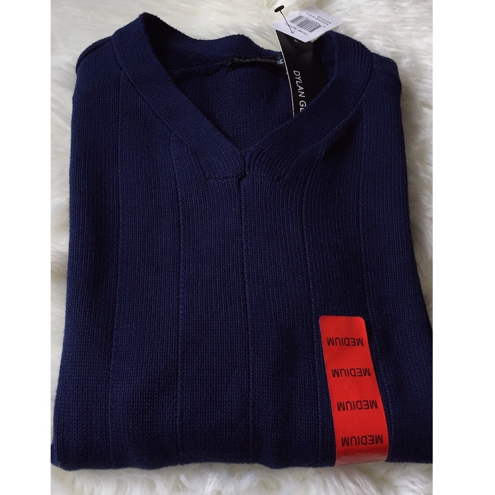 Dylan George Marine Navy Blue Men Sweater Medium